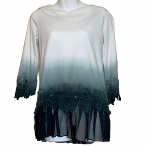 Monoreno Green Ombré Top with Sheer Bottom
